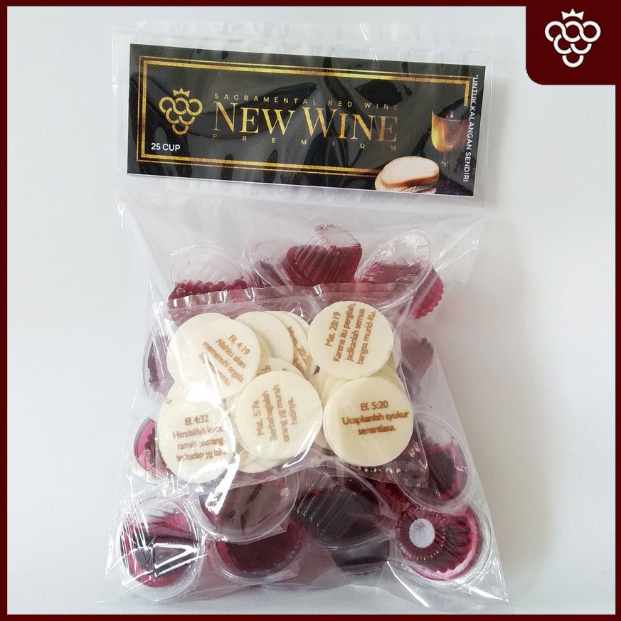 

Minuman Upacara Gereja Cup Premuim + Hosti Ayat Kecil - Isi 25 Cup New Wine