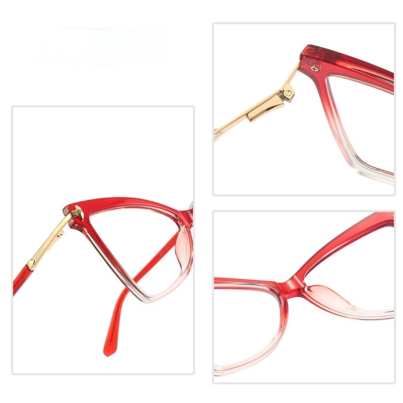 (YUZHU) European and American Fashion TR90 Oversized Frame Glasses Trendy Fashion Anti Blue Light Eyeglasses Women