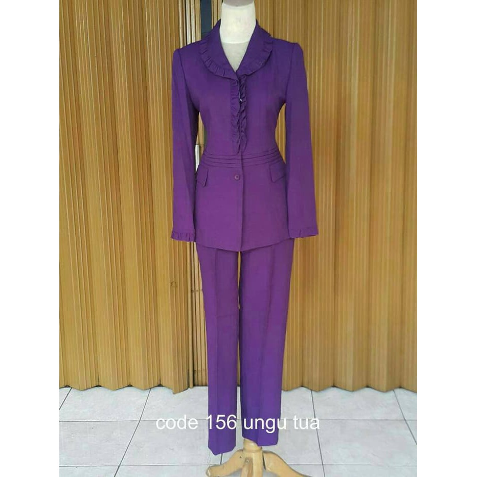 Unik setelan blazer wanita terbaru untuk seragam guru kantor bank Diskon