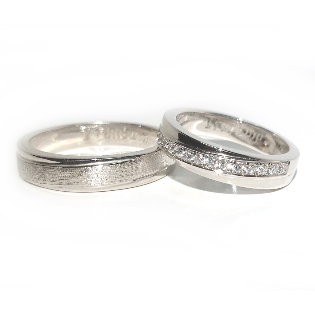 Cincin Nikah Couple Perak Asli Ukir Nama A75