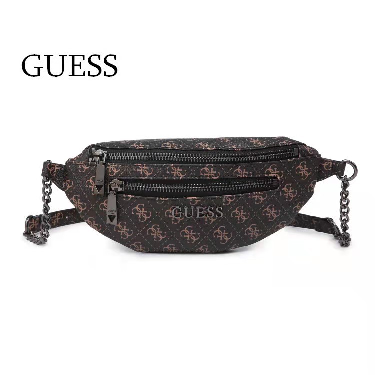 TAS PINGGANG WAIST BAG GUESSS/GS RONNIE BERMOTIF DOUBLE ZIPPER FASHION IMPORT #3144