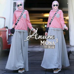 Unik Setelan  Rok Motip Polos Mona Set 3 Original by Anum Murah