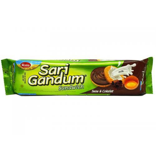 

Roma Biskuit Sari Gandum Sandwich Susu dan Cokelat 155gr