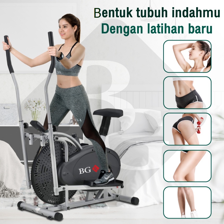 HTD Sport Sepeda Statis Orbitrack Platinum Bike Sepeda Fitness Air Bike 8703 Grey