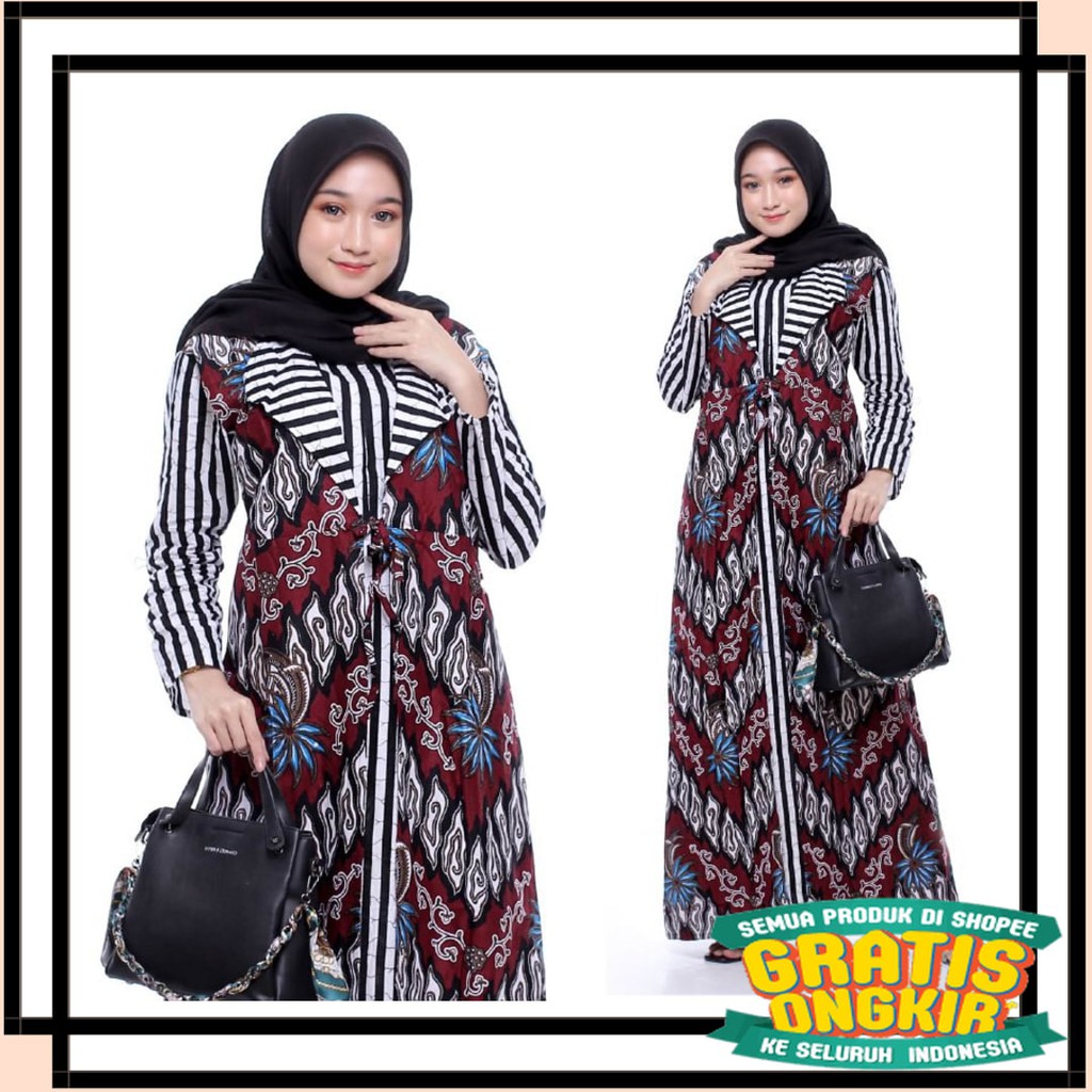 SOLO KERIS FULL BROKAT RUFFLE BENANG RAJA TENUN / BATIK KALONGAN | GAMIS BATIK TERBARU