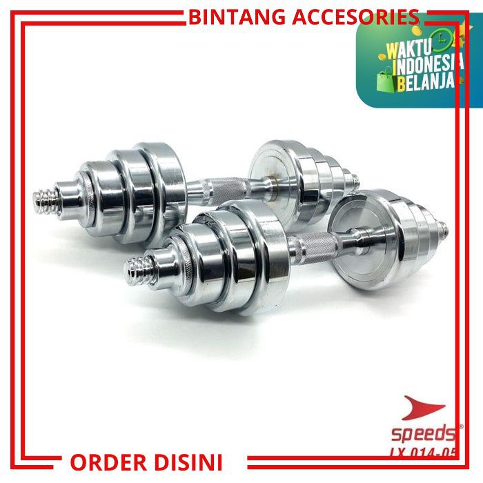 W052 PERLENGKAPAN GYM ALAT FITNES DUMBLE BARBLE SET 15KG ALAT OLAH RAGA ALAT GYM FITNESS