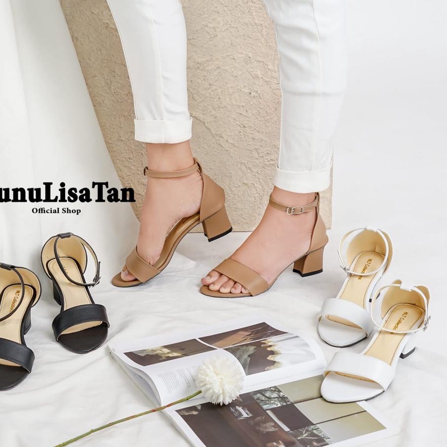 ◙ NunuLisaTan - Sepatu Hak Chunky Wanita HEELS TAHU SLOP KLASIK ➼