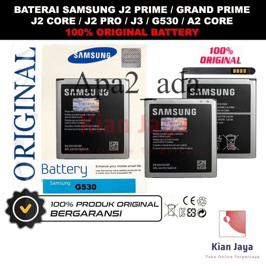 [Garansi 100% Ori] Baterai Samsung Galaxy J2 Prime Grandprime G530 J5 J3 J310 J2 Core A2 Core Grand 