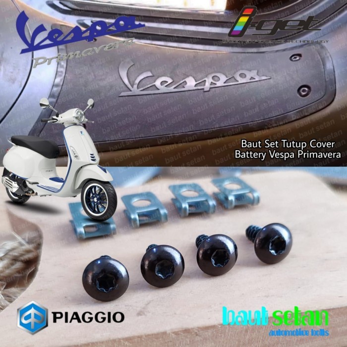 Baut Set Cover Tutup Aki Vespa Matic Primavera 150 I-Get Non ABS