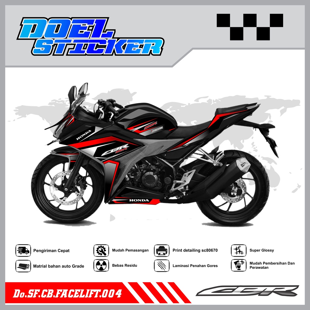 STICKER STRIPING CBR 150 R Facelift - STICKER STRIPING SEMI FULL LIST VARIASI HOLOGRAM , CROME CBR 150 R Facelift DOEL 004