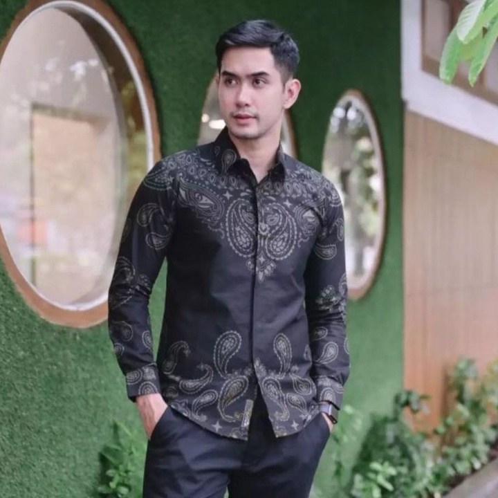 Baju Kemeja Batik Pria Lengan Panjang Premium Slimfit Modern Katun Solo Lapis Furing