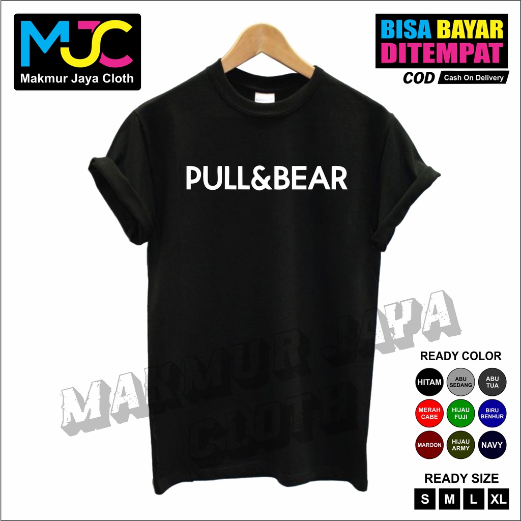Kaos Tshirt Baju Pria Combed 30s Distro PULL AND BEAR - PREMIUM BRAND Kaos Pria Wanita Cowok Cewek M