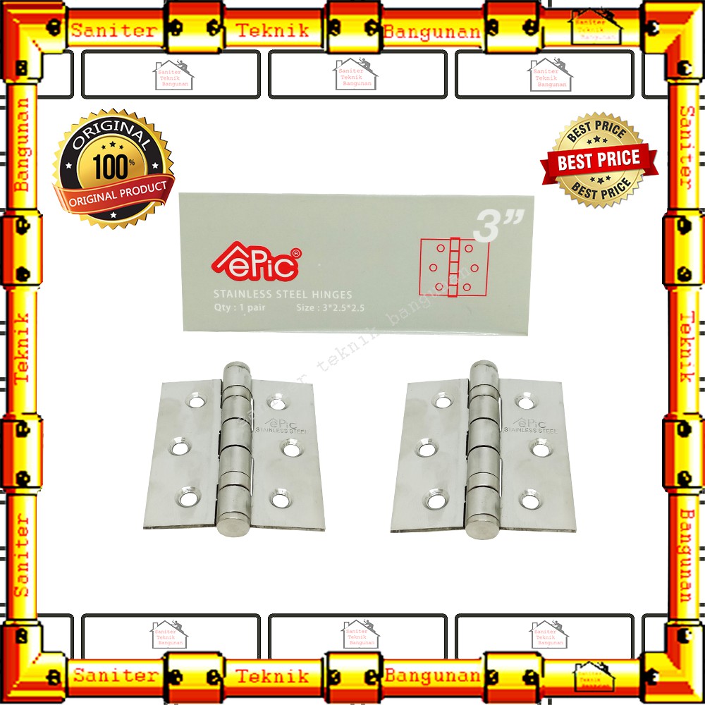 Engsel Pintu 3&quot; Inch Epic Stainless Steel