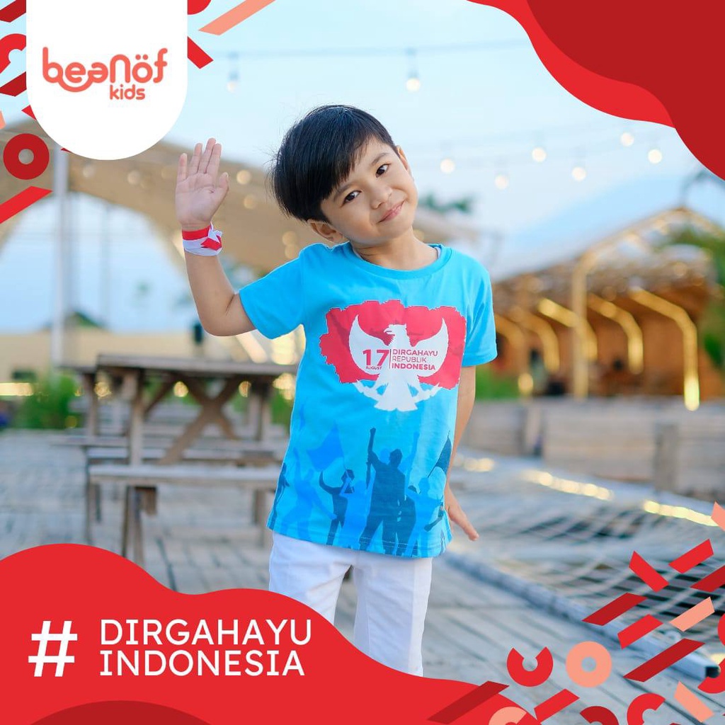 Kaos kemerdekaan anak Dirgahayu Indonesia By Beanofkids