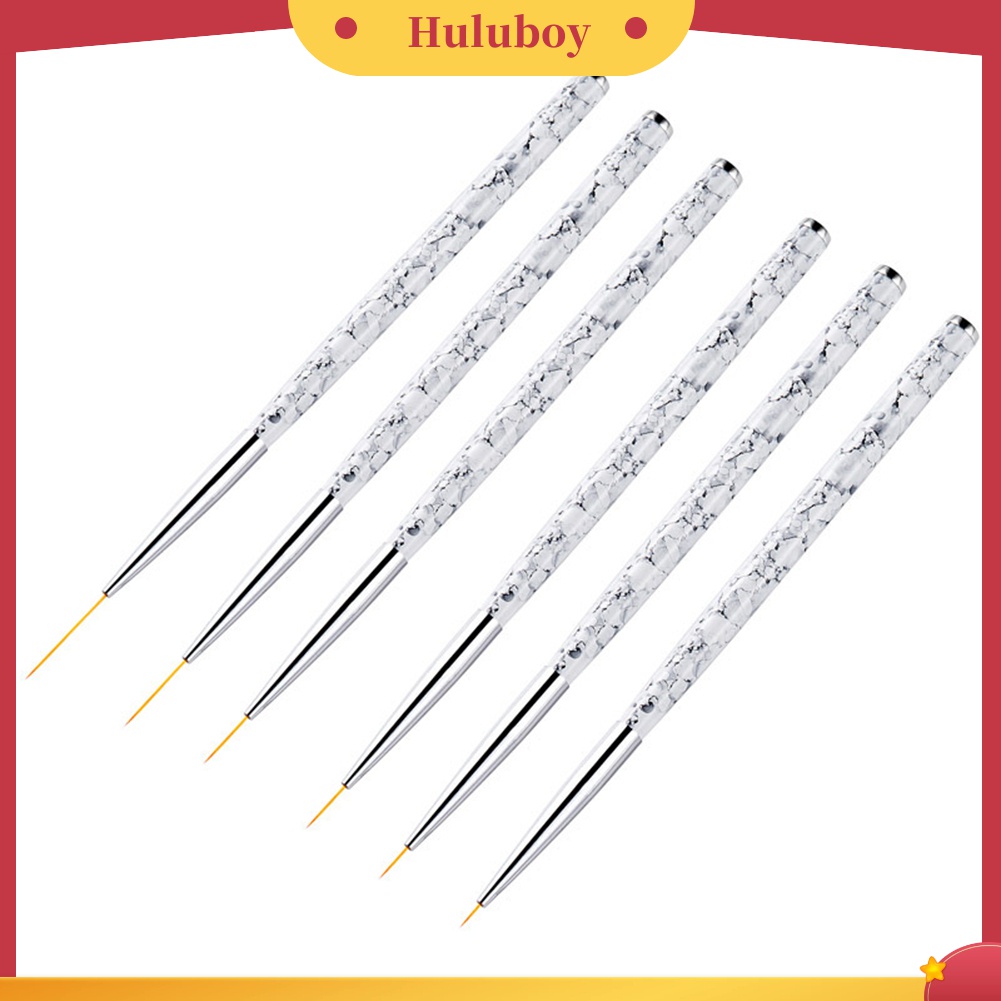 Huluboy Huluboy♡ 3pcs / Set Pen Brush Untuk Menggambar Bunga UV Gel Manicure