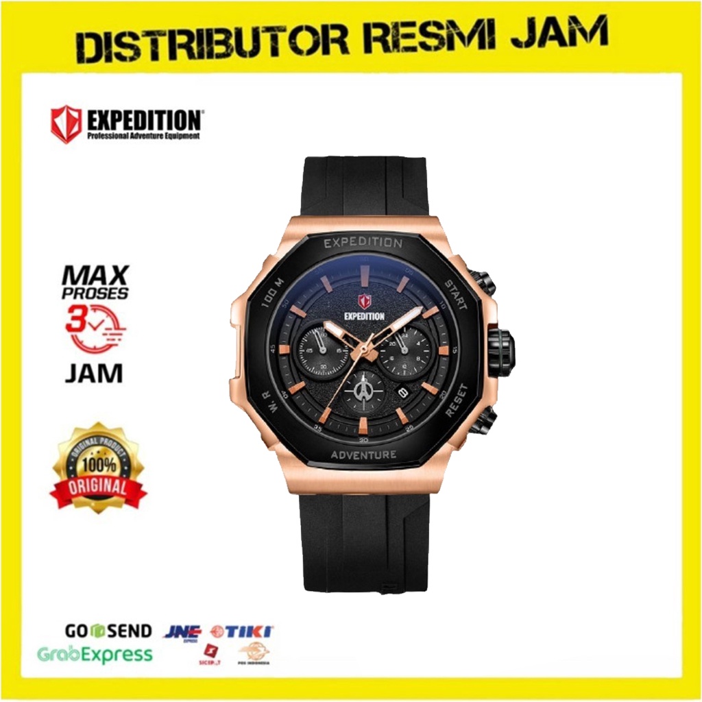 Jam Tangan Pria Expedition 6816 E6816 E 6816 Black Gold