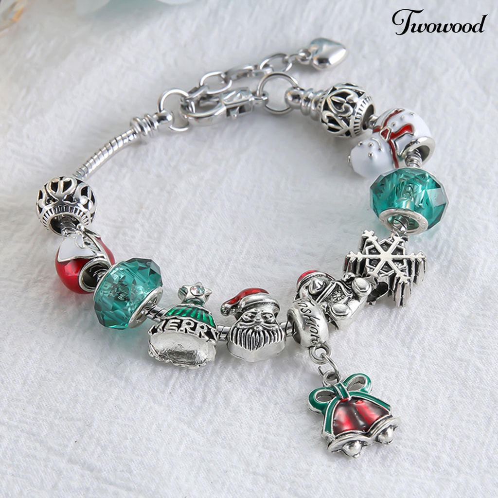 Gelang Manik-Manik Natal Bahan Zinc Alloy Adjustable Untuk Wanita