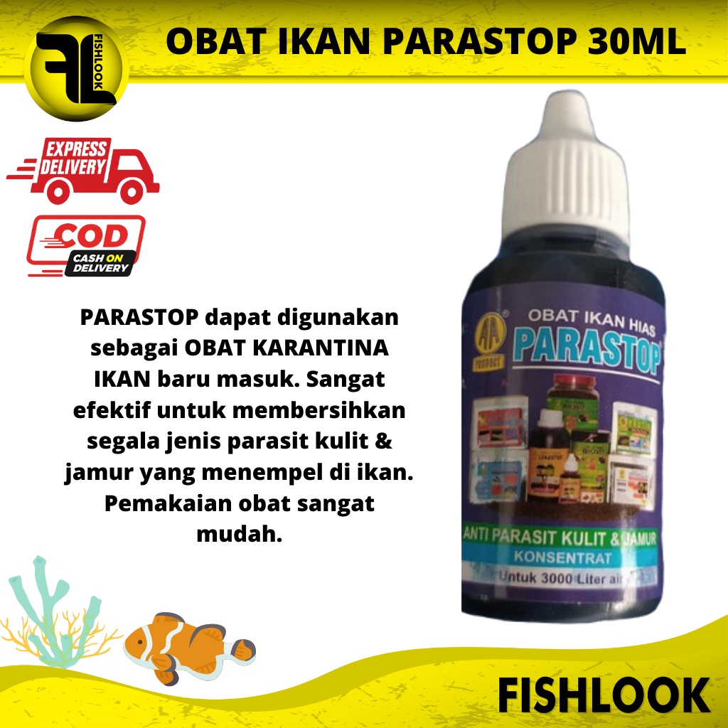 PARASTOP obat ikan hias anti parasit kulit jamur white spot 30ml 30 ml