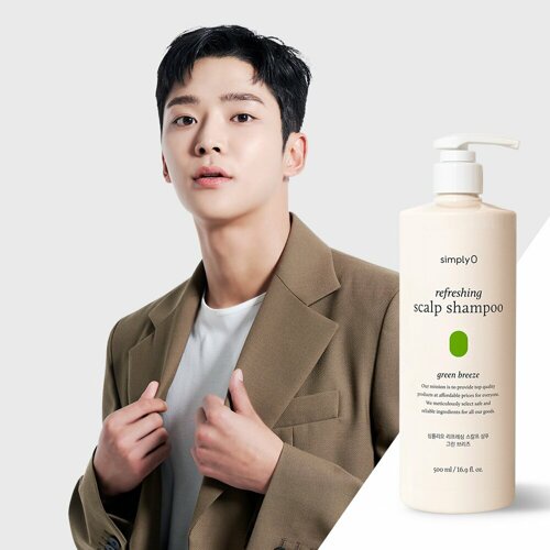 SIMPLY O REFRESHING SCALP SHAMPO [Green Breeze] 300ML/500ML Anti Dandruff Anti Ketombe Korea BPOM