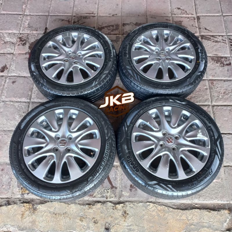 VELG MOBIL BEKAS STANDAR SUZUKI BALENO HATCHBACK R16 PCD 4X100 + BAN 195/55 R16