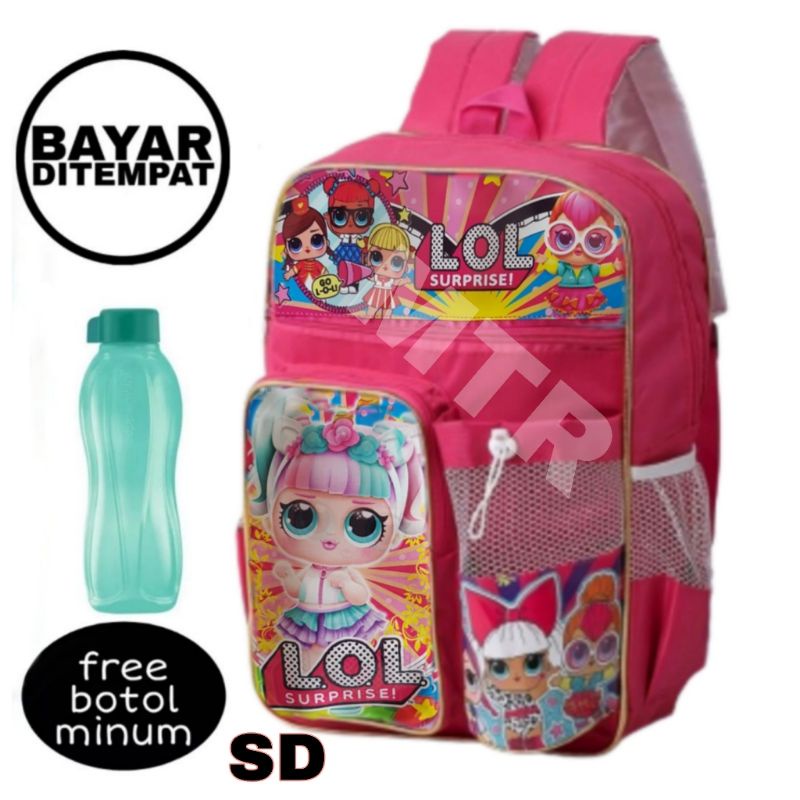 TAS TANSEL ANAK HELLO KITY SD&amp;TK, TAS RANSEL ANAK SD&amp;TK BERHADIAH BOTOL