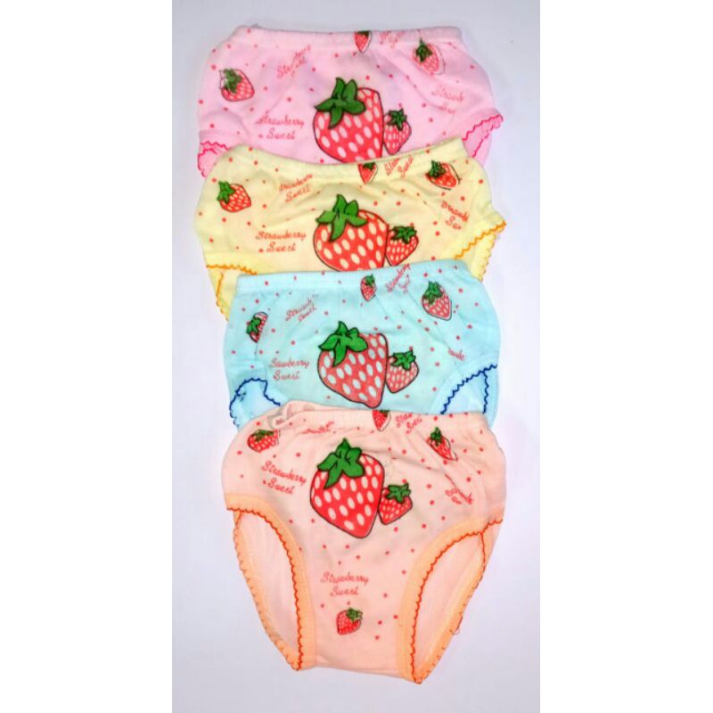 12 pcs celana dalam anak motif stroberry
