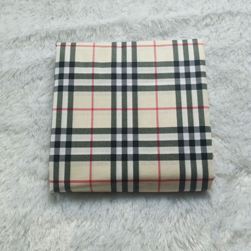 Kain Kotak Blueberry KATUN YARNDYED MOTIF BURBERRY KOTAK PER 0,5M DAN 1M