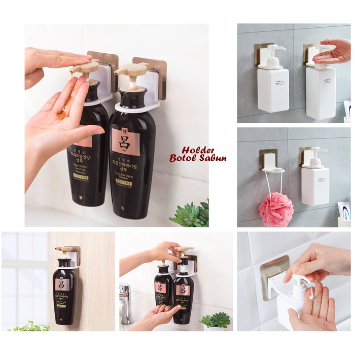 BATHROOM HOLDER BOTOL SHAMPOO HOLDER BOTOL SABUN / GANTUNGAN BOTOL SABUN TEMPEL DINDING