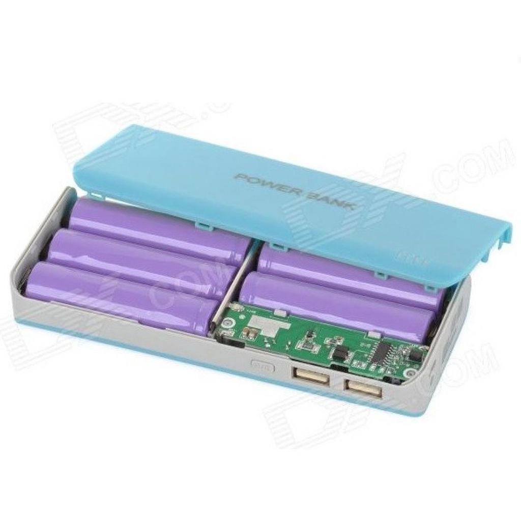 Case Power Bank untuk 5 PCS 18650 - C12-Biru