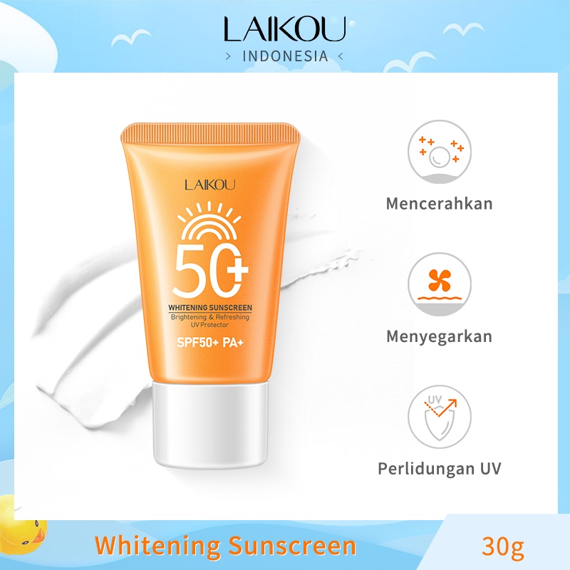 LAIKOU Whitening Face Sunscreen Body Sunblock Perlindungan UV SPF50+ 30g