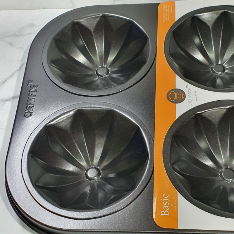 CHEFMADE 6s diamond shape cup cake non stick baking pan