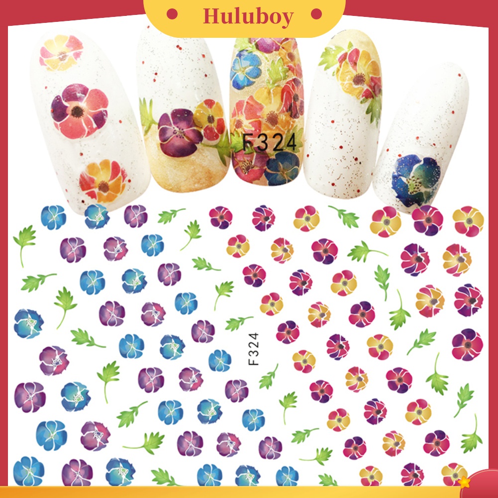 Huluboy Huluboy♡ Stiker Nail Art Motif Buah / Bunga / Daun / Tanaman