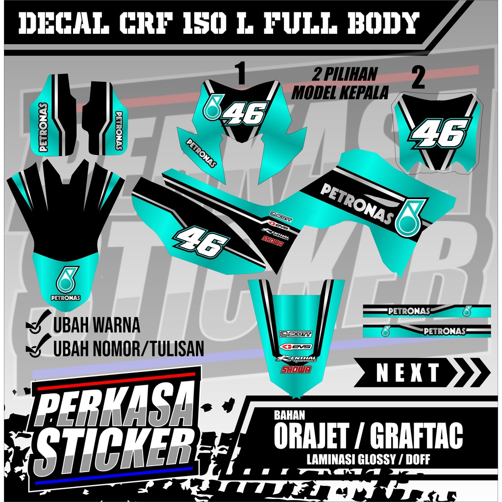 decal CRF 150L Full body PETRONAS  (C43), bahan orajet/graftac