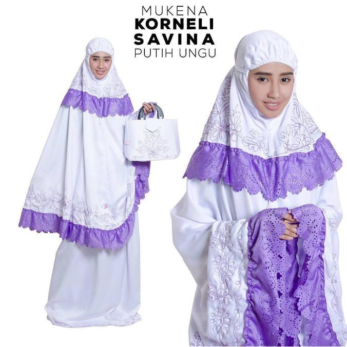 PRODUK TERBARU MUKENA SEMI SUTRA VELVET SAVINA DEWASA - PUTIH KEKINIAN MURAH GROSIR IMPORT ORIGINAL