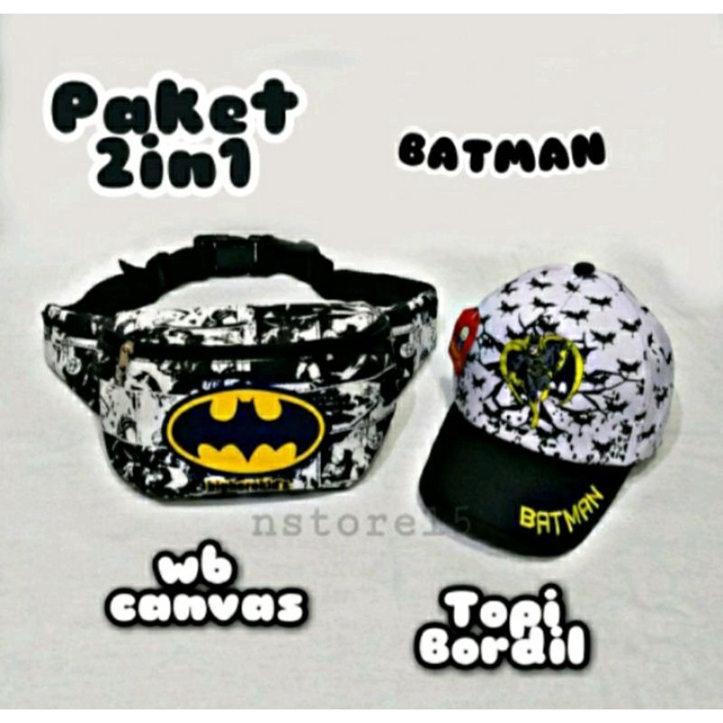 Paket 2IN1 Anak usia 2-10tahun WB/tas slempang anak kanvas