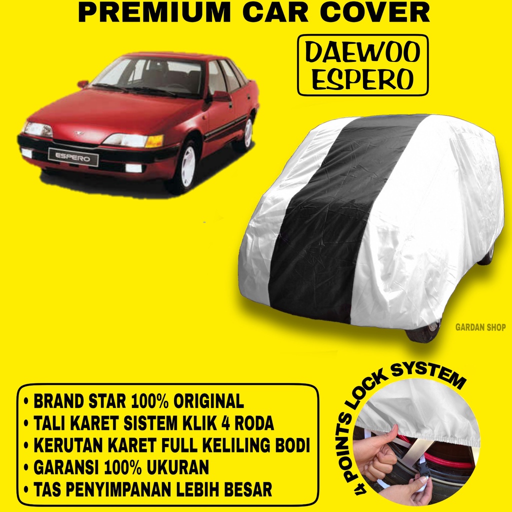 Sarung Mobil DAEWOO ESPERO SILVER HITAM Penutup Bodi Mobil Daewoo Esperoo Waterproof PREMIUM