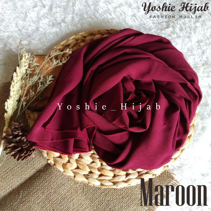 Kerudung instan Jilbab Bergo Maryam Simpel Jumbo XL Diamond-Maroon