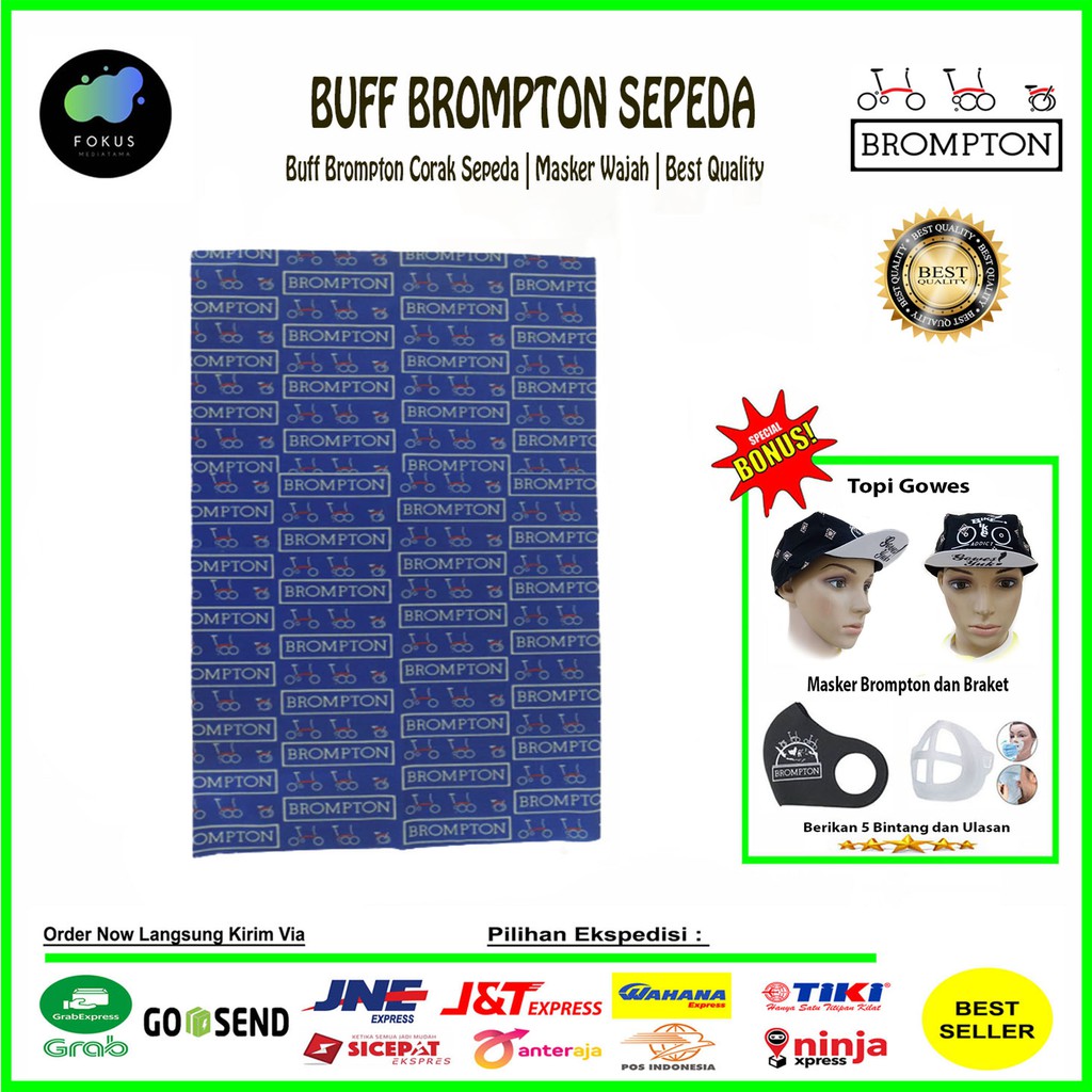 Buff Brompton Masker Brompton Original Buff Berkualitas - Biru