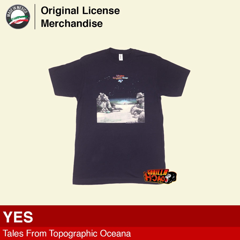 Kaos Baju Tshirt Premium Katun Pria Unisex Musik Rock Band Original YES Tales From Topographic Ocean
