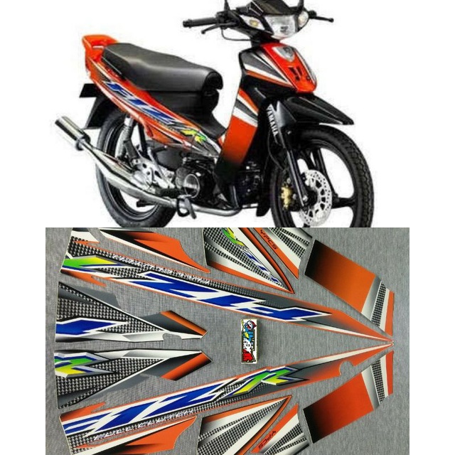 STRIPING F1ZR HITAM ORANGE TAHUN 2004 STIKER STRIPING LIS STANDAR ORI FIZ R OREN