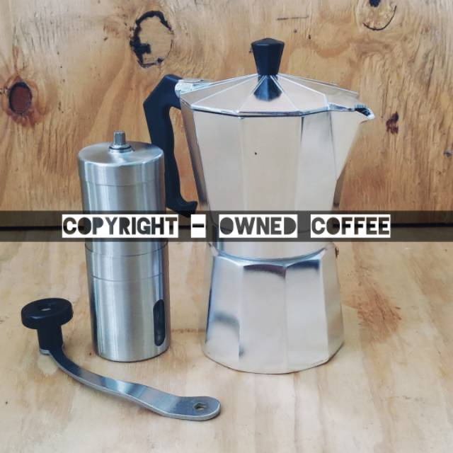 Paket Alat Kopi Coffee Maker Package Grinder Moka Pot 6 Cups