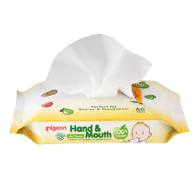 Pigeon Hand and Mouth Wet Tissue - 60 Sheets | Tisu Basah Bayi