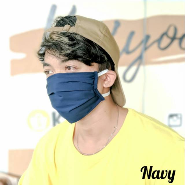 MASKER TALI KARET HEADLOOP bahan oxford drill