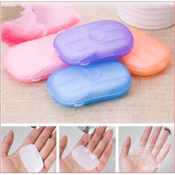 (SKR) 1 Pack Disposable Hand Washing Tablet Travel Carry Toilet Soap Paper Sabun Kotak Kertas Sekali Pakai