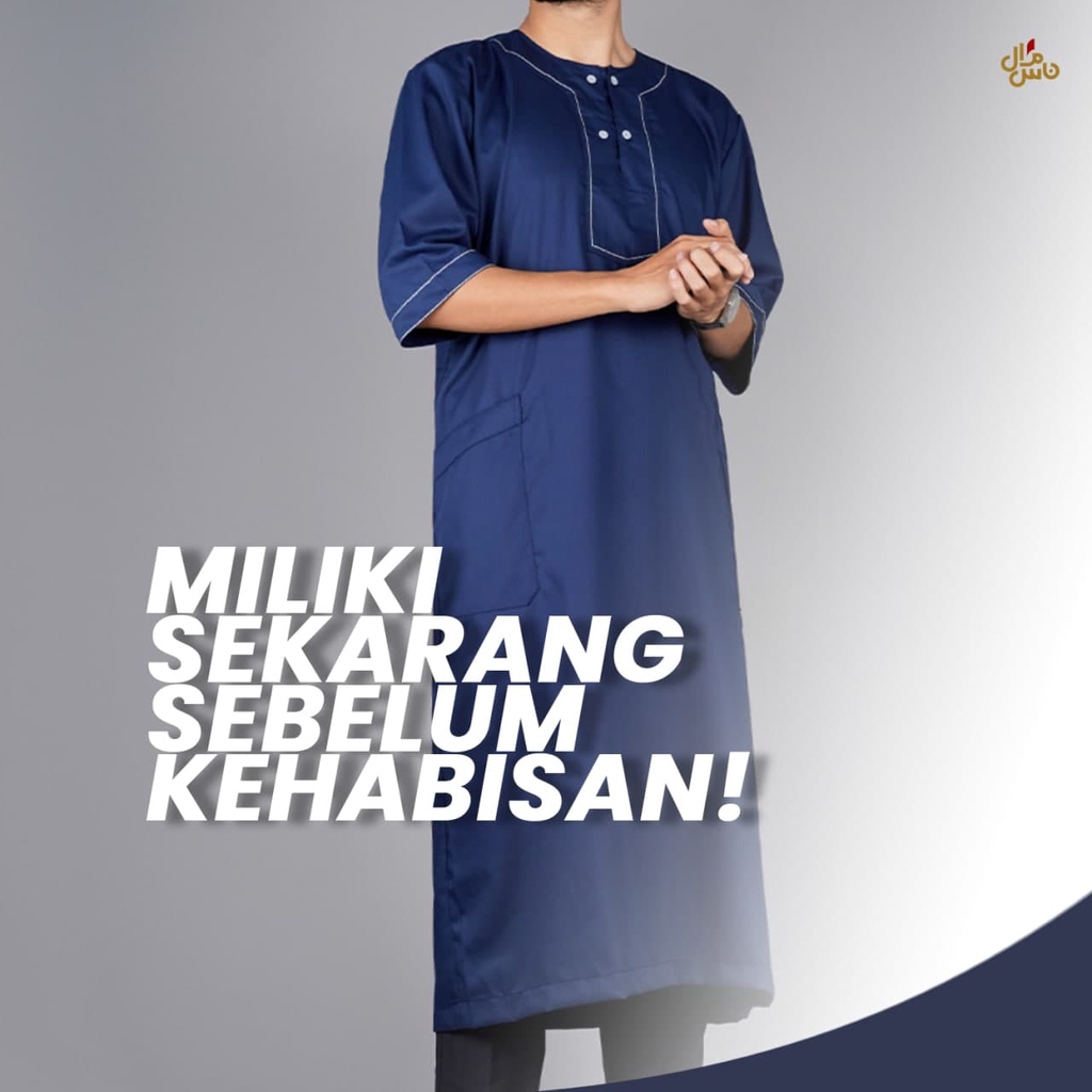 Baju Jubah Gamis Pria Saudi Model Fayyaz Qomishu Original Gratis Peci