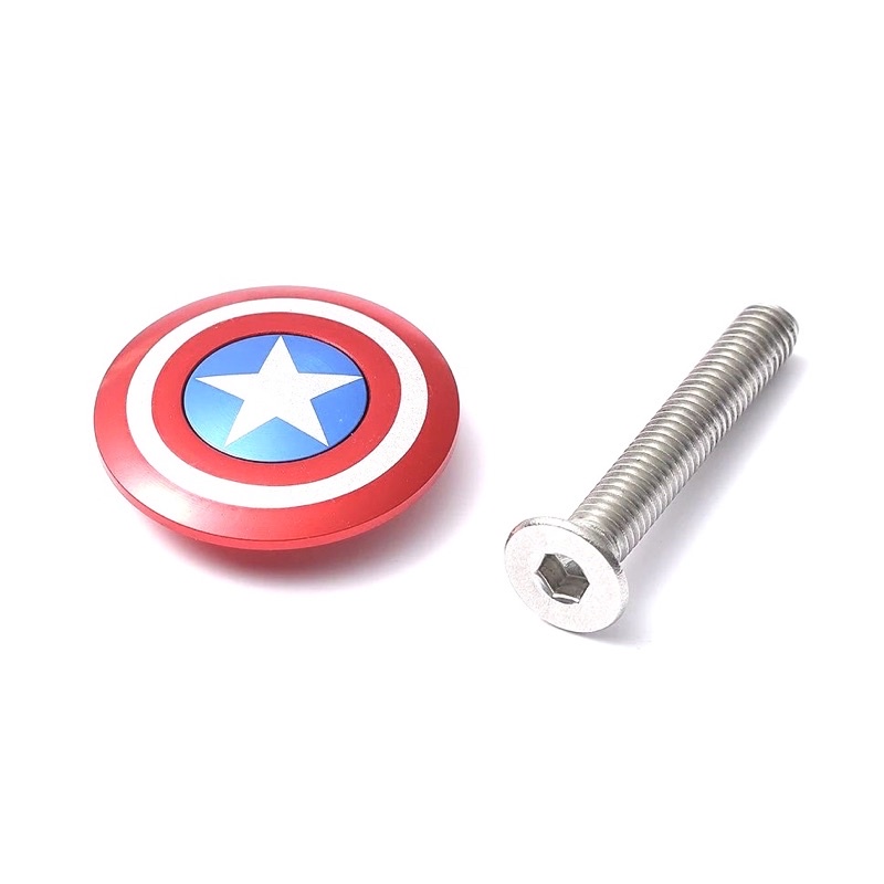 Cover tutup headset top cap motif captain america 28.6 mm 28.6mm sepeda headset stem mtb seli balap lipat folding bike roadbike road bike