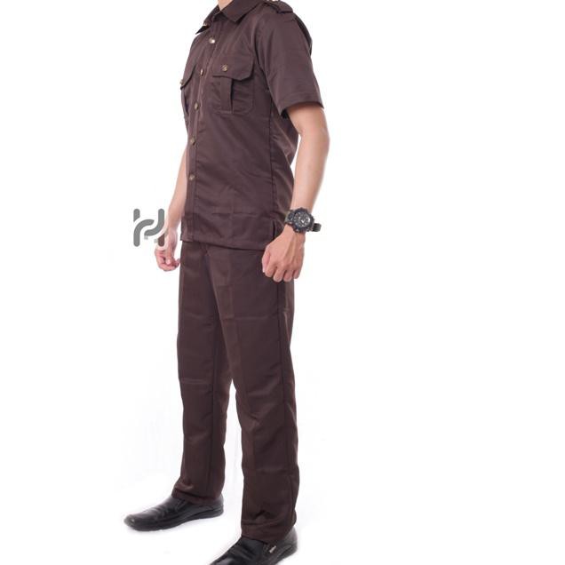 PROMO 11.11 KODE-288 Seragam Safari Security Coklat Terbaru Lengan Pendek Baju Safari Satpam Bodygua