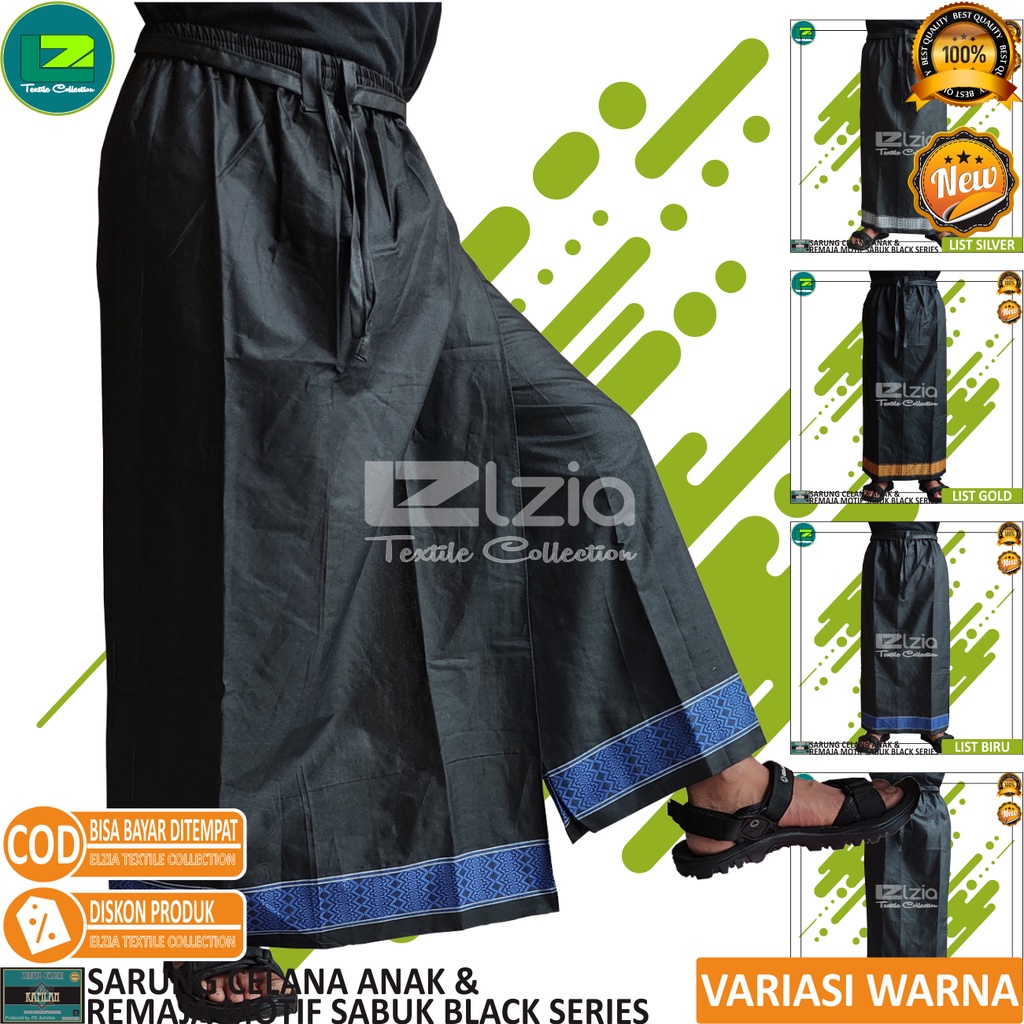 Sarung Celana Anak &amp; Remaja Hitam Celana Sarung Instan Black Edition 4 - 15 Tahun