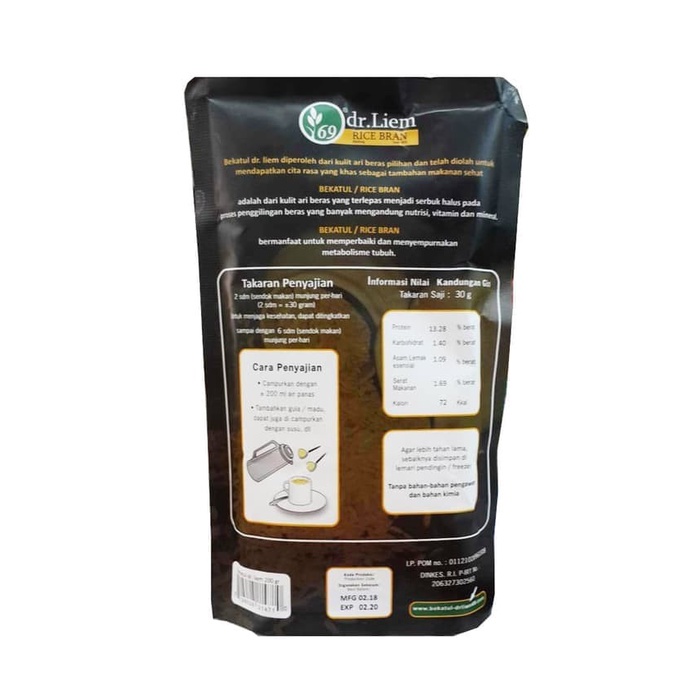

TRADISIONALMINUMAN- BEKATUL DR. LIEM 69 RICE BRAN 200 GR -MINUMAN-TRADISIONAL.