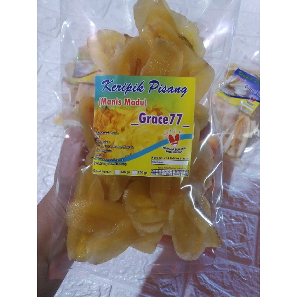 

Keripik Pisang Grace77 varian Manis Madu 115gram pisang kepok snack camilan enak renyah kekinian